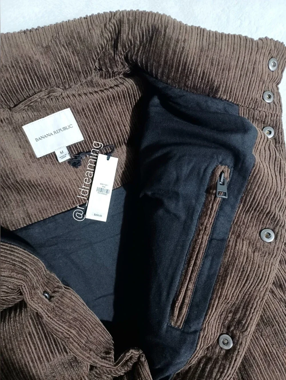 NWT Banana Republic Dark Brown Corduroy Puffer Vest Size Medium